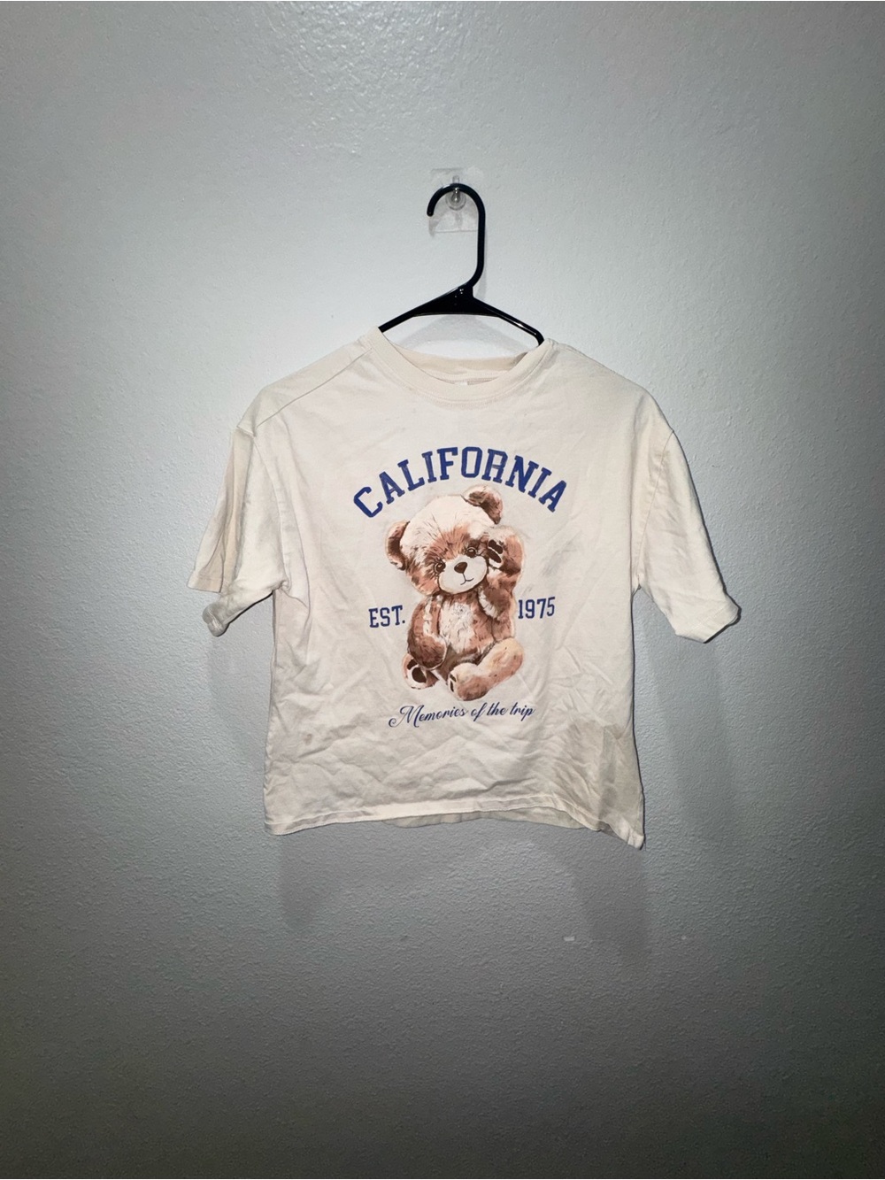 Zara Cream 'California' Teddy Graphic Tee - Read Description